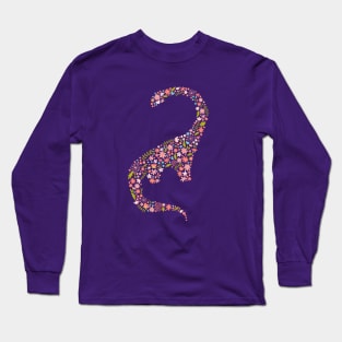 Floral Brontosaurus Long Sleeve T-Shirt